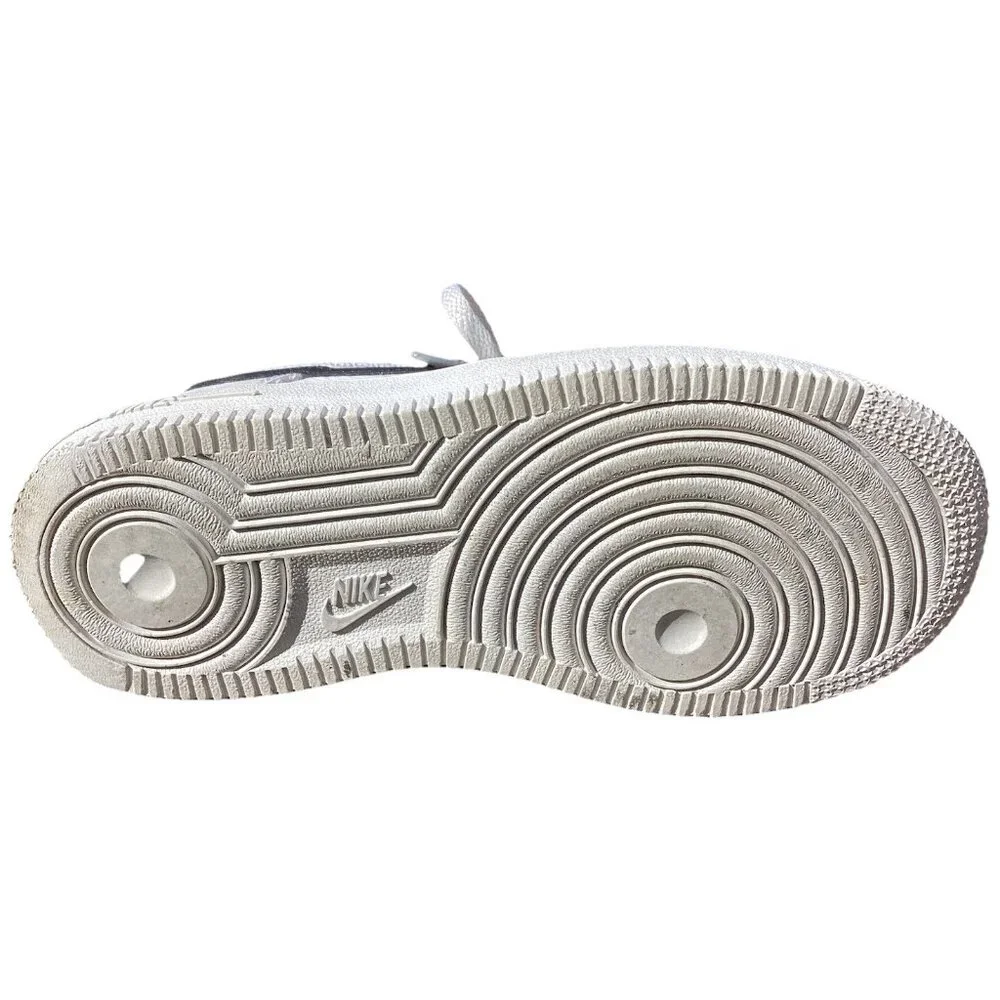 Nike Air Force 1 White Kids Model CZ1685-100 Size 1Y Swoosh Good Condition - Picture 6 of 7